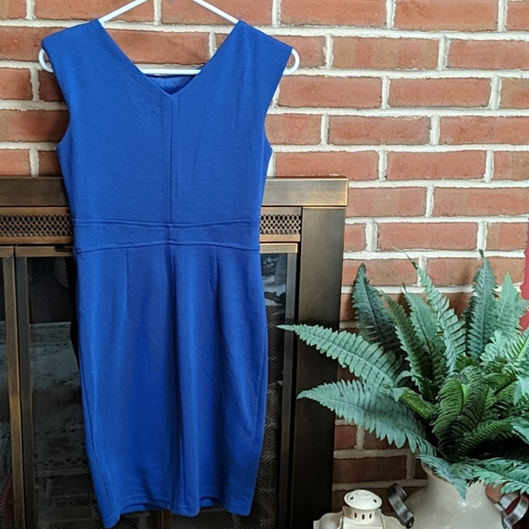 Bordeaux Cobalt Blue Sheath Dress - Picture 2 of 4